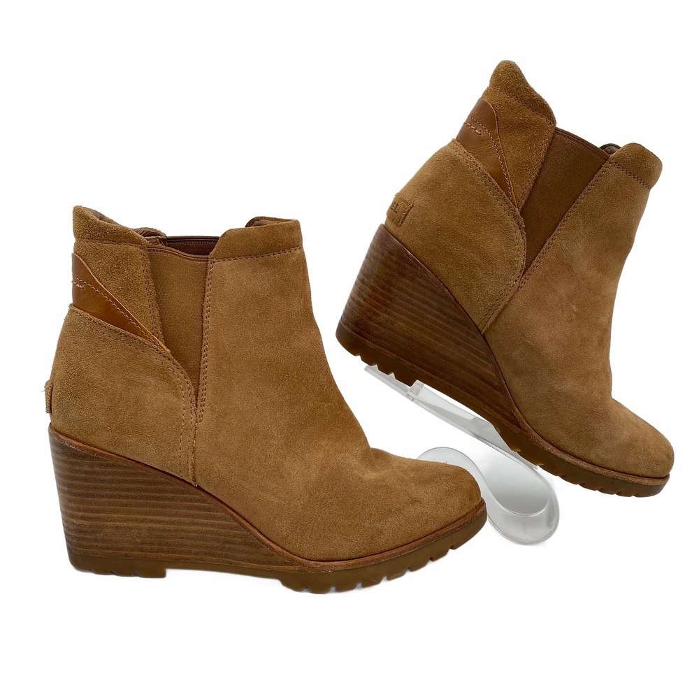 Sorel Ankle Boots Suede Wedge 8.5 | Women's Brown